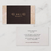 Elegant Gold Snakeskin Brown Linen Look Klasse Visitenkarte (Vorne/Hinten)