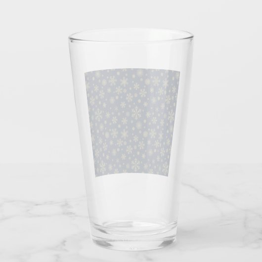 Elegant Gold Snowflake Winter Pattern Glas (Rückseite)