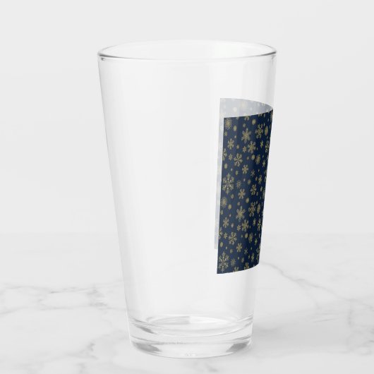 Elegant Gold Snowflake Winter Pattern Glas (Rechts)