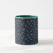 Elegant Gold Snowflake Winter Pattern Tasse (Zentrum)