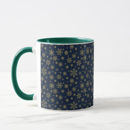 Elegant Gold Snowflake Winter Pattern Tasse (Links)