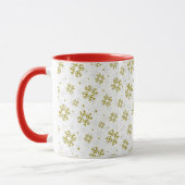 Elegant Gold Snowflake Winter Pattern Tasse (Links)