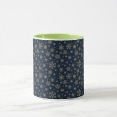 Elegant Gold Snowflake Winter Pattern Tasse (Zentrum)