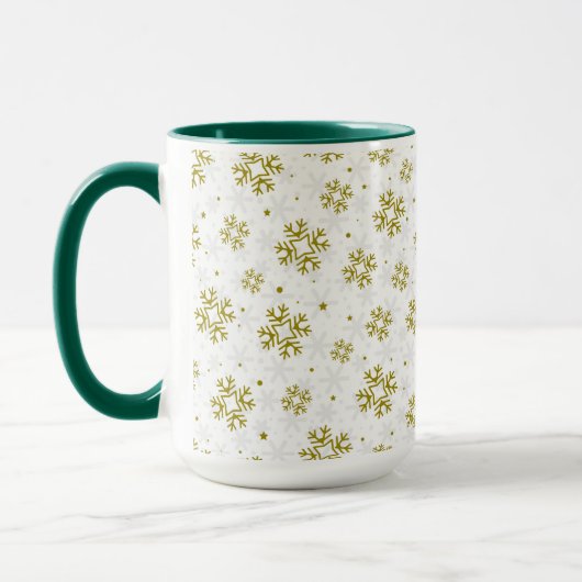Elegant Gold Snowflake Winter Pattern Tasse (Links)