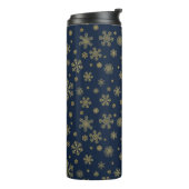 Elegant Gold Snowflake Winter Pattern Thermosbecher (Nach links gedreht)