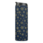 Elegant Gold Snowflake Winter Pattern Thermosbecher (Nach rechts gedreht)
