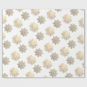 Elegant Gold Snowflakes Pattern Happy New Year Geschenkpapier (Flach)