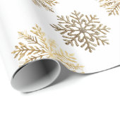 Elegant Gold Snowflakes Pattern Happy New Year Geschenkpapier (Rolleneckpunkt)