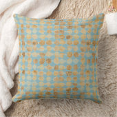 Elegant, Gold Soft Blue Polkadot Pattern Kissen (Decke)