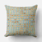 Elegant, Gold Soft Blue Polkadot Pattern Kissen (Vorderseite)