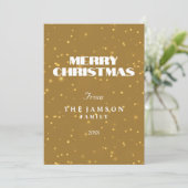 Elegant Gold Sparkle Frohe Weihnachtskarte Einladung (Stehend Vorderseite)
