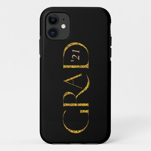 Elegant Gold Sparkle Personalisiertes Skript Grad Case-Mate iPhone Hülle (Rückseite)