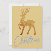 Elegant Gold Sparkle Reindeer Frohe Weihnachten (Vorderseite)