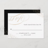 Elegant Gold Speckle Calligraphy Script Wedding (Vorne/Hinten)