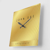 Elegant Gold Square Acrylic Wall Clock Quadratische Wanduhr (Winkel)