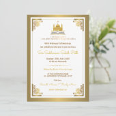 Elegant Gold Sri Sukhmani Sahib Path Invitation Einladung (Stehend Vorderseite)