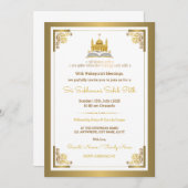Elegant Gold Sri Sukhmani Sahib Path Invitation Einladung (Vorne/Hinten)