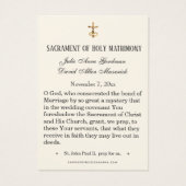 Elegant Gold St. John Paul II Wedding Holy Card (Rückseite)