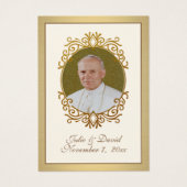 Elegant Gold St. John Paul II Wedding Holy Card (Vorderseite)