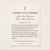 Elegant Gold St. Zelie & Louis Martin Wedding Card (Rückseite)