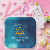 Elegant Gold Star von David Bar Mitzvah Pappteller (Party)