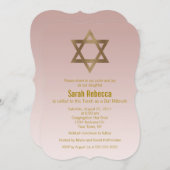 Elegant Gold Star von David Bat Mitzvah Einladung (Vorne/Hinten)