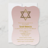 Elegant Gold Star von David Bat Mitzvah Einladung (Vorderseite)