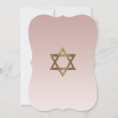 Elegant Gold Star von David Bat Mitzvah Einladung (Rückseite)