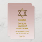 Elegant Gold Star von David Bat Mitzvah Empfang Einladung (Vorne/Hinten)