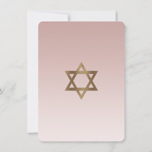 Elegant Gold Star von David Bat Mitzvah Empfang Einladung (Rückseite)