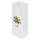 Elegant Gold Star Weihnachten Geschenktüte Für Weinflaschen (Rückseite Schrägansicht)