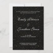 Elegant Gold Stars-Hochzeiten Einladung (Vorderseite)