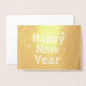Elegant Gold Stitched Typography Classy Party Folienkarte (Vorderseite mit Umschlag)
