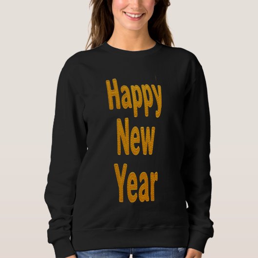 Elegant Gold Stitched Typography Classy Party Sweatshirt (Vorderseite)