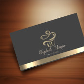 Elegant Gold Stripe Glitter Cupcake Visitenkarte