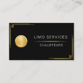 Elegant Gold Stripe Gold Chauffeur Logo Driver Visitenkarte (Vorderseite)