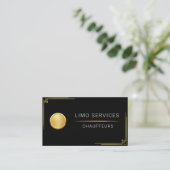 Elegant Gold Stripe Gold Chauffeur Logo Driver Visitenkarte (Stehend Vorderseite)