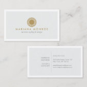 ELEGANT GOLD SUN LOGO on LIGHT GRAY Visitenkarte (Vorne/Hinten)
