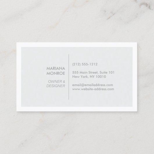 ELEGANT GOLD SUN LOGO on LIGHT GRAY Visitenkarte (Rückseite)