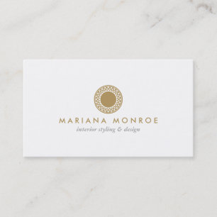 ELEGANT GOLD SUN LOGO on WHITE II Visitenkarte