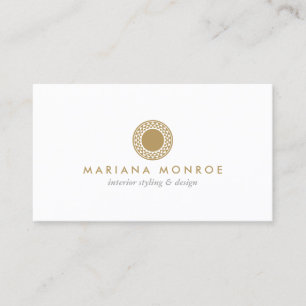 ELEGANT GOLD SUN LOGO on WHITE Visitenkarte