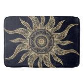 Elegant Gold Sun Mandala Blue Nebula Design Badematte (Vorderseite)