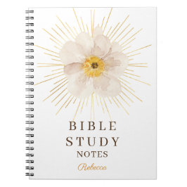 Elegant Gold Sunburst Personalized Bible Study Notizblock
