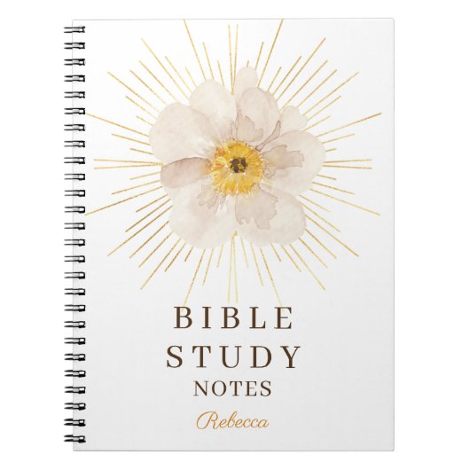 Elegant Gold Sunburst Personalized Bible Study Notizblock (Vorderseite)