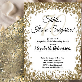 Elegant Gold Surprise 70th Birthday Invitation Einladung