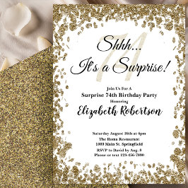 Elegant Gold Surprise 74th Birthday Invitation Einladung