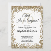 Elegant Gold Surprise 76th Birthday Invitation Einladung (Vorderseite)