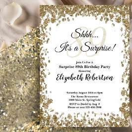 Elegant Gold Surprise 89th Birthday Invitation Einladung
