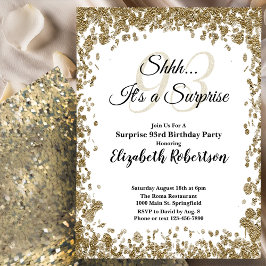 Elegant Gold Surprise 93rd Birthday Invitation Einladung