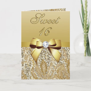 Elegant Gold Sweet 16 Party Einladungen